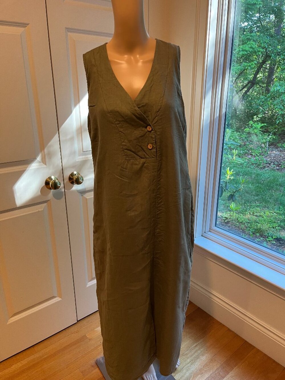 Relstor hemp dress Large. Color: sage.